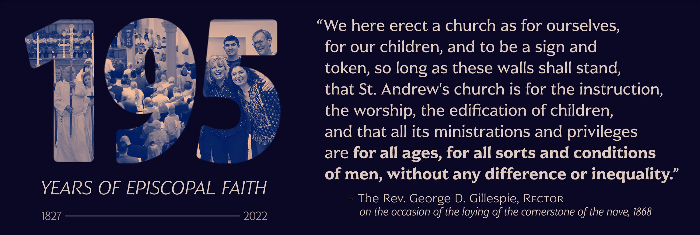 Acolytes with Candles at Easter with 'You are welcome here' text overlay